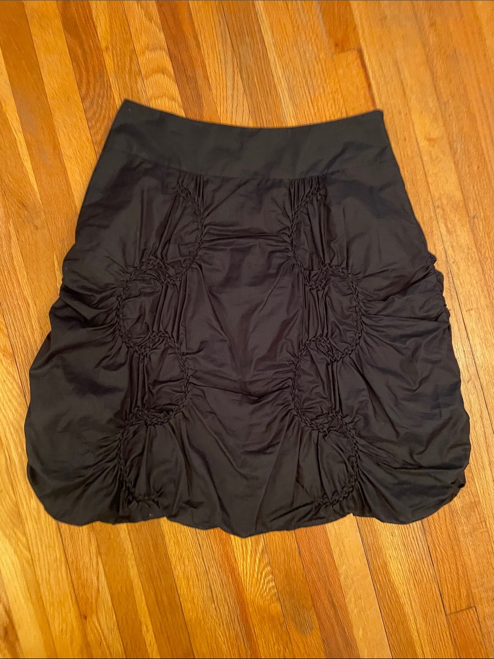 ELLEN TRACY Black Gathered Bubble Skirt Whimsigoth Unique Witchy Event Coastal